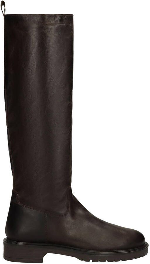 Manfield leren laarzen met profielzool bruin