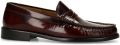 Manfield Dames Burgundy leren loafers - Rood