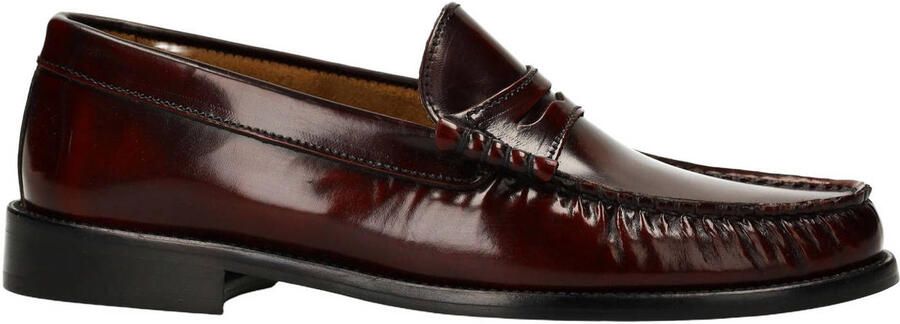 Manfield Dames Burgundy leren loafers - Foto 3