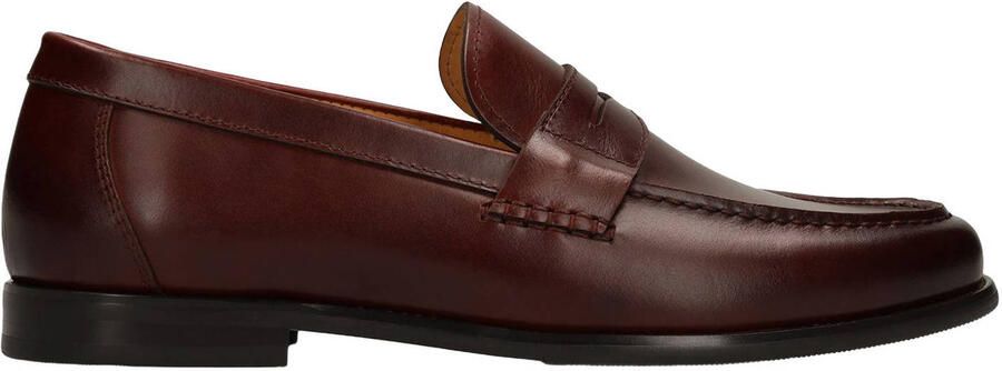 Manfield Heren Rode leren loafers