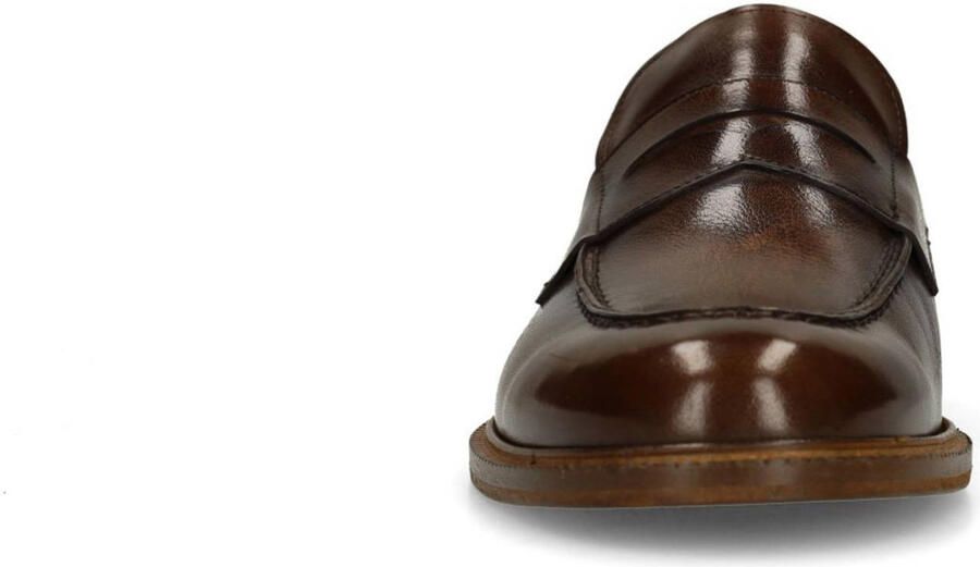 Black Label Heren Bruine leren Loafers
