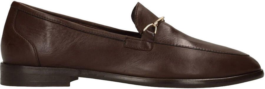 Manfield Bruine leren loafers