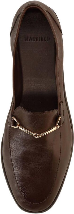 Manfield Bruine leren loafers - Foto 3