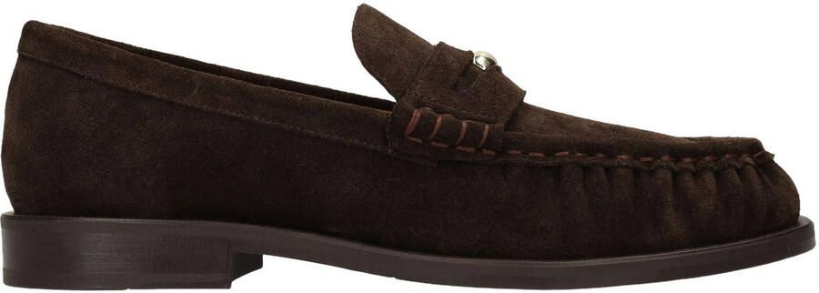 Manfield Dames Bruine suède loafers