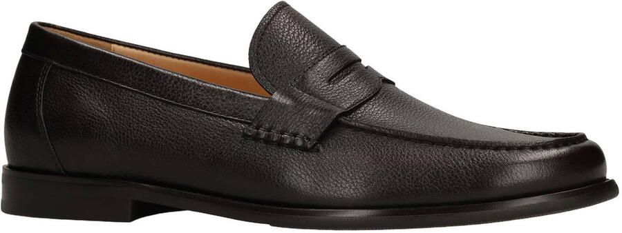 Manfield Heren Donkerbruine leren loafers