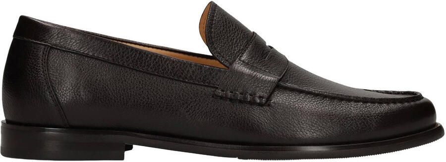 Manfield Heren Donkerbruine leren loafers - Foto 2