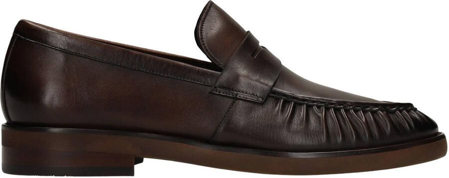 Manfield Heren Bruine leren loafers