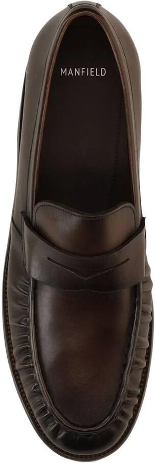 Manfield Heren Bruine leren loafers - Foto 3