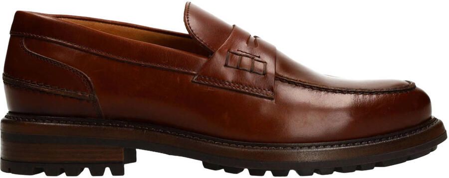 Manfield Heren Cognac leren loafers