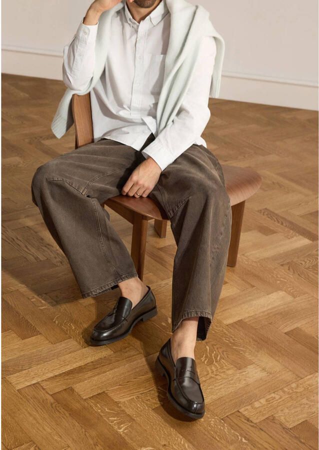 Manfield Heren Bruine leren loafers - Foto 2