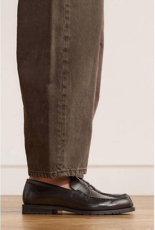 Manfield Heren Bruine leren loafers - Foto 3