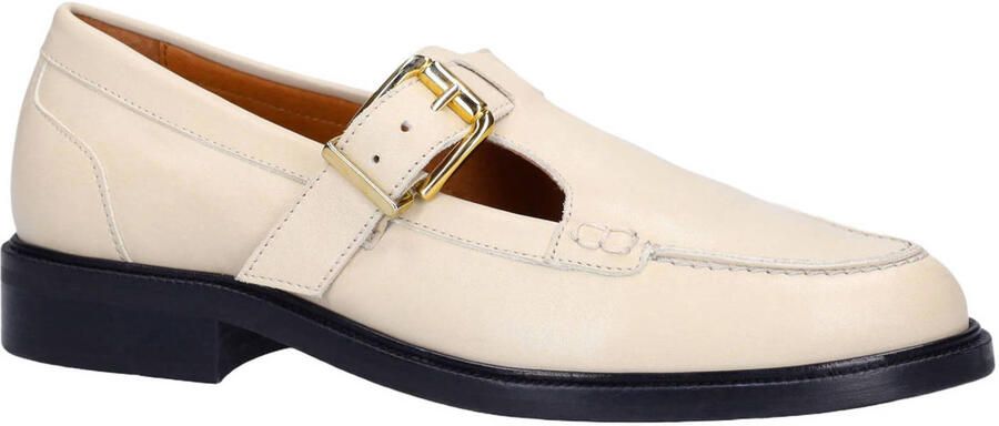 Manfield Dames Witte leren loafers - Foto 3