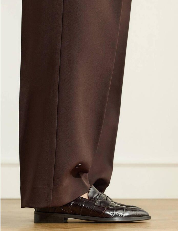 Manfield leren loafers met dierenprint bruin - Foto 2
