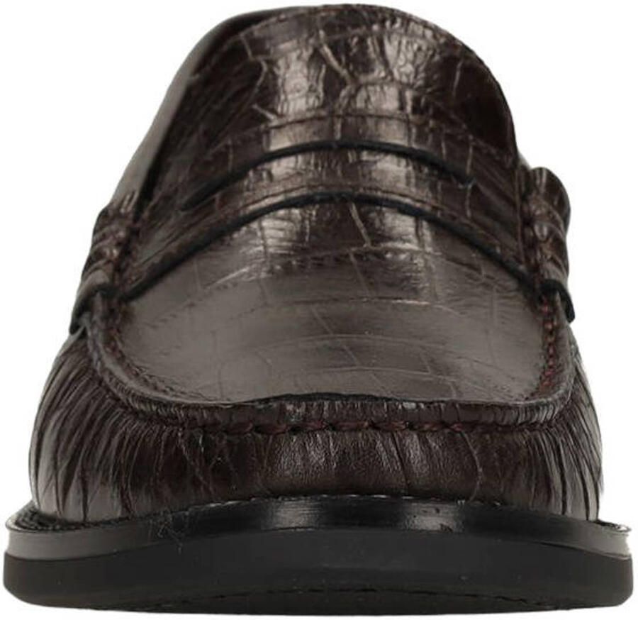 Manfield leren loafers met dierenprint grijs - Foto 2