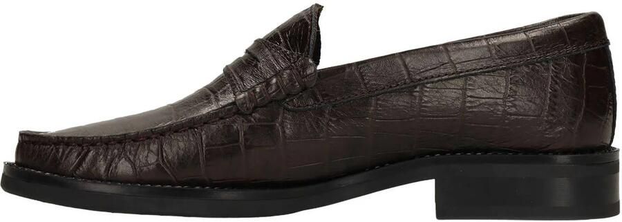 Manfield leren loafers met dierenprint grijs - Foto 3