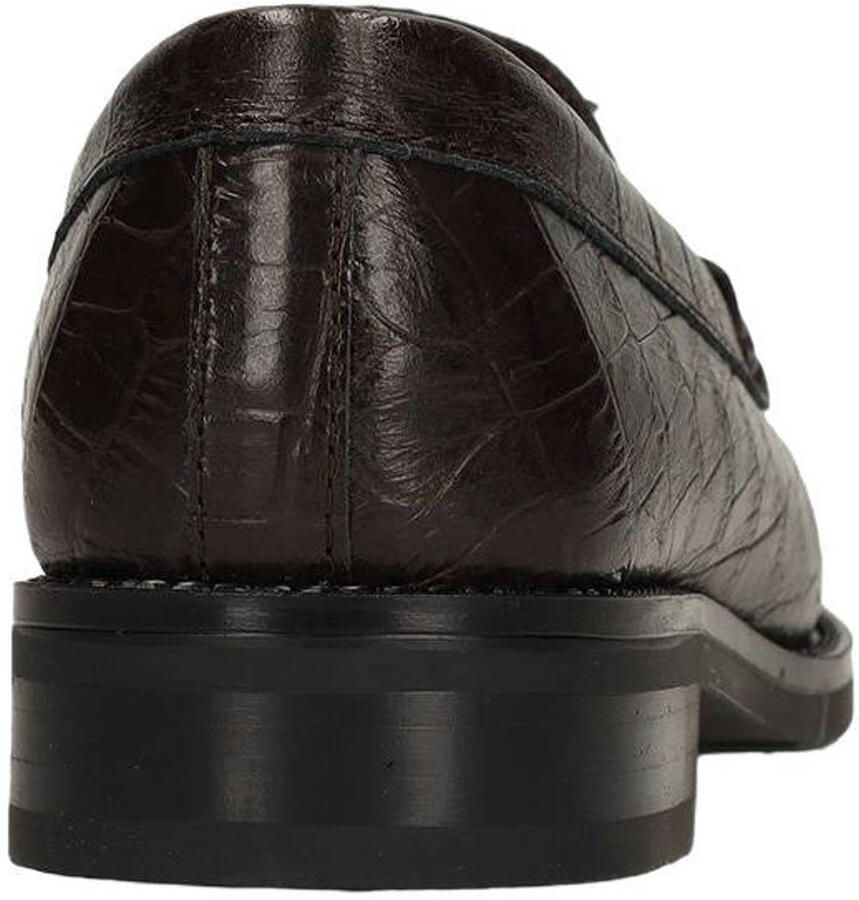 Manfield leren loafers met dierenprint grijs - Foto 2
