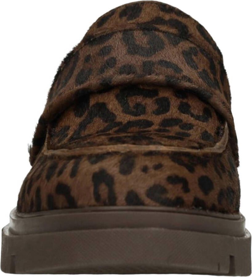 Manfield leren loafers met ponyhair donkerbruin zwart - Foto 2