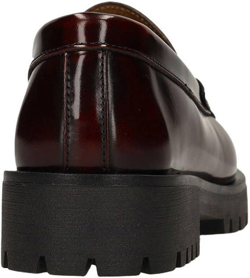 Manfield Dames Bordeaux lakleren loafers met kwastjes - Foto 3