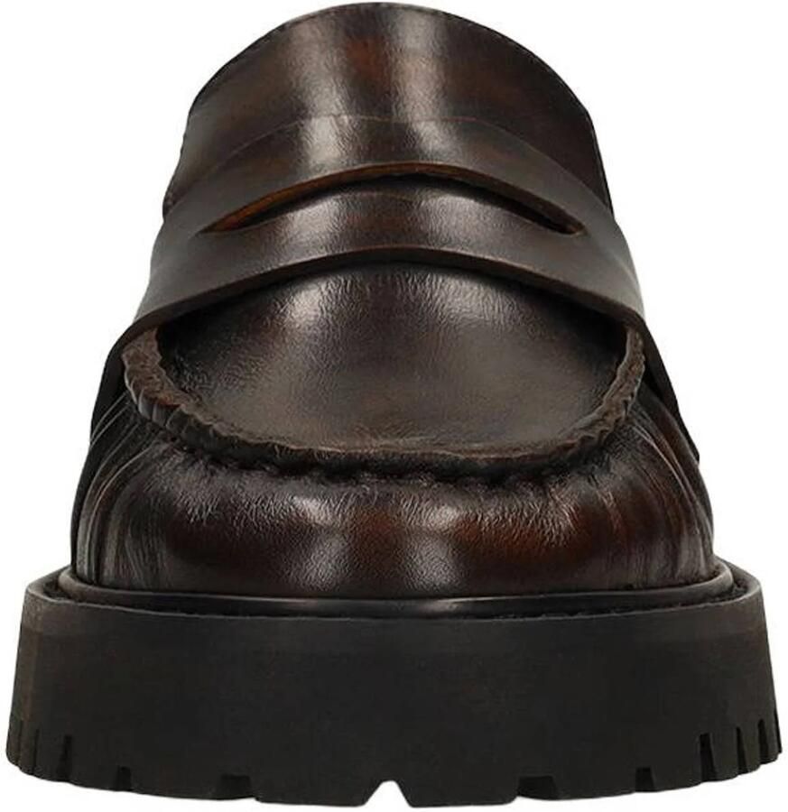 Manfield leren loafers met profielzool bordeaux - Foto 2