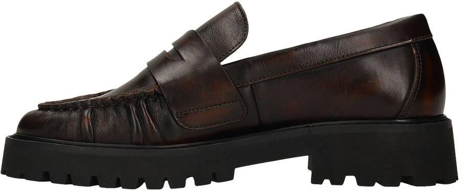 Manfield leren loafers met profielzool bordeaux - Foto 3