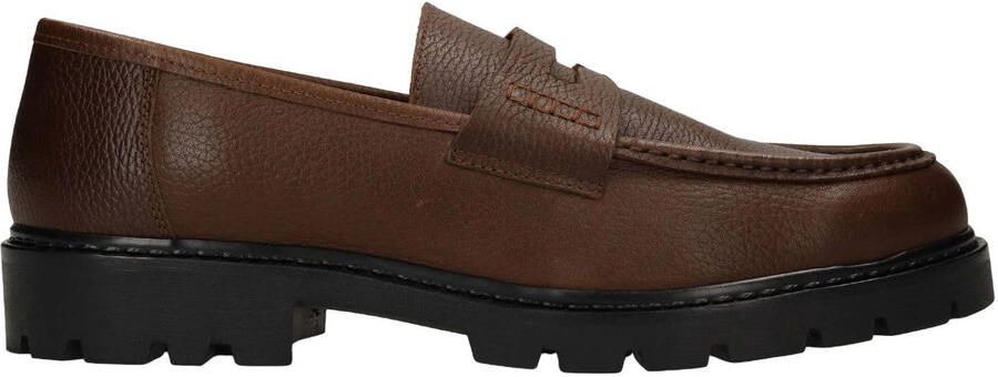 Manfield leren loafers met profielzool bruin