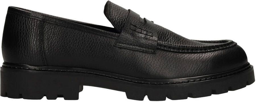 Manfield leren loafers met profielzool zwart