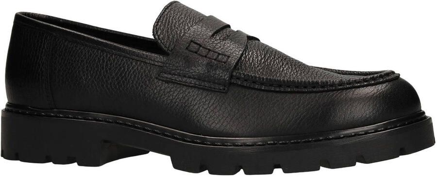 Manfield leren loafers met profielzool zwart - Foto 2