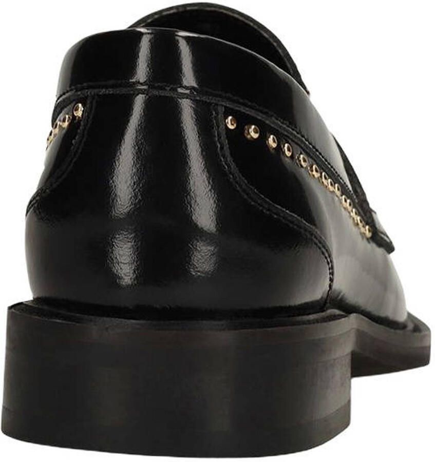 Manfield Dames Zwarte leren loafers met studs - Foto 2