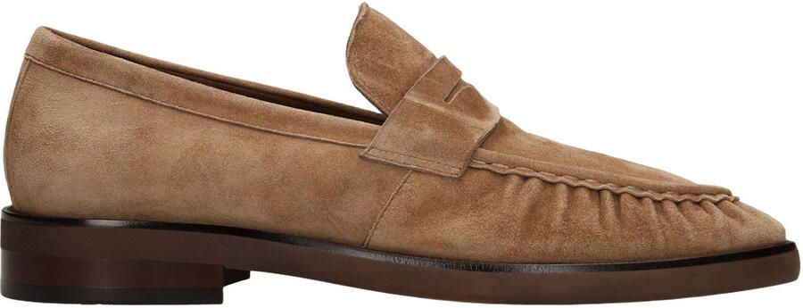Manfield Heren Taupe suède crinkle loafers
