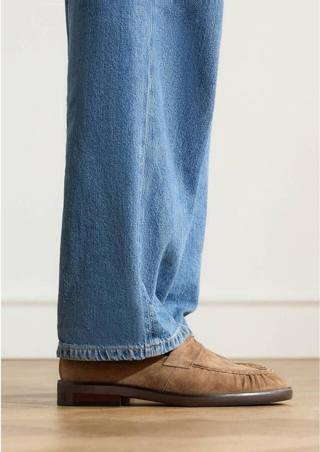 Manfield Heren Taupe suède crinkle loafers - Foto 3