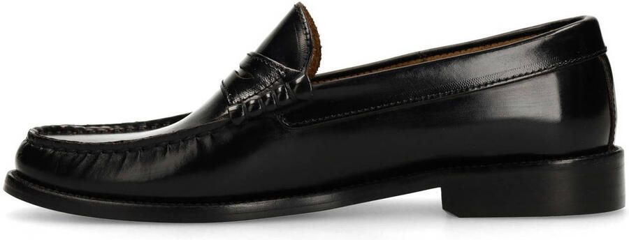 Manfield Dames Zwarte leren loafers - Foto 3
