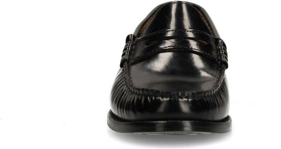 Manfield Dames Zwarte leren loafers