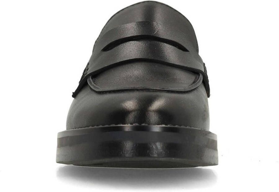 Manfield Dames Klassieke zwarte leren loafers
