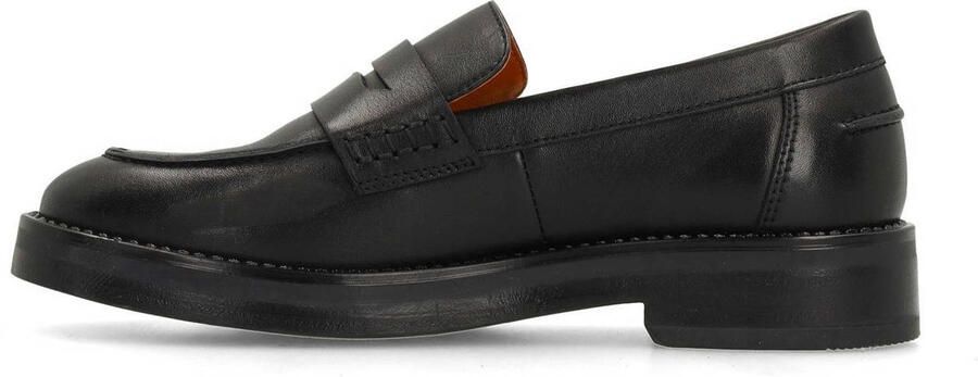 Manfield Dames Klassieke zwarte leren loafers - Foto 2