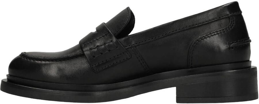 Manfield Dames Zwarte leren loafers - Foto 3
