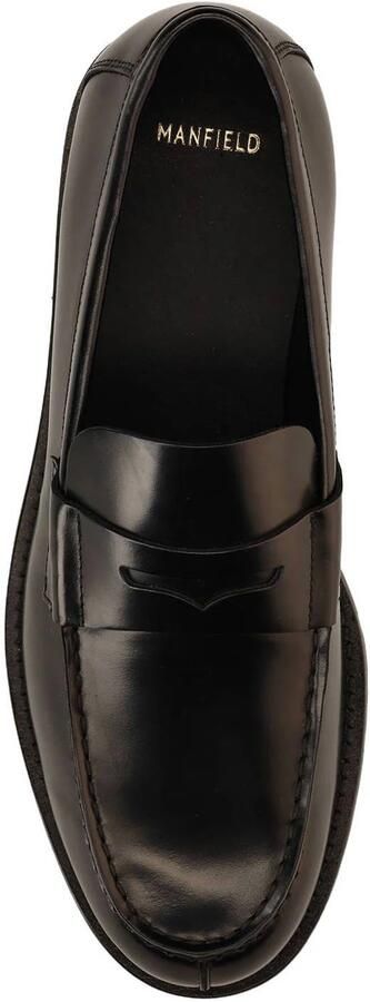 Manfield Heren Zwarte leren loafers - Foto 2