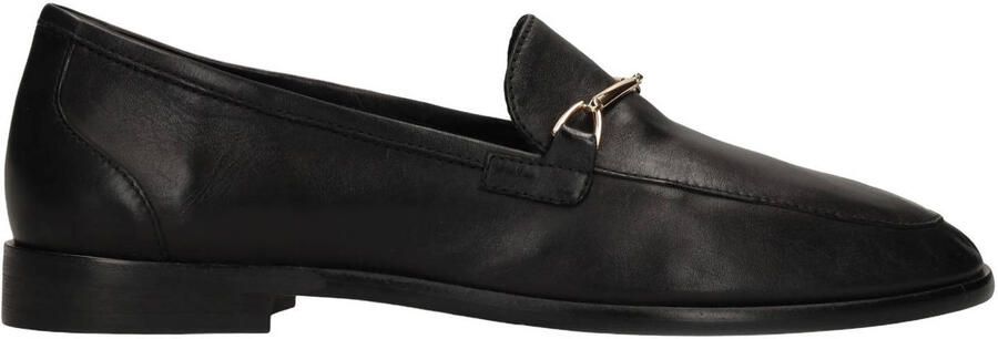 Manfield Zwarte leren loafers