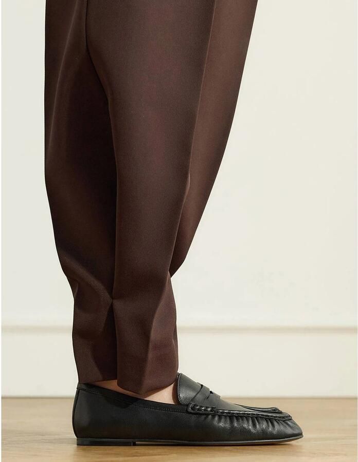Manfield Dames Zwarte leren loafers - Foto 3