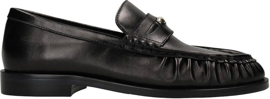 Manfield Dames Zwarte leren loafers