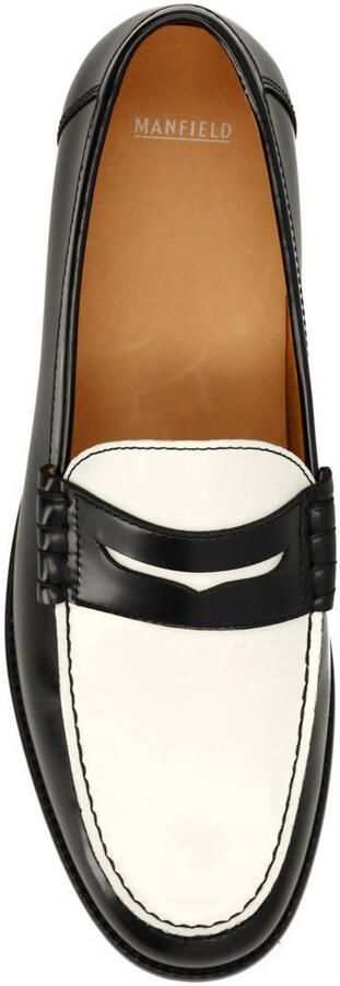 Manfield Heren Zwarte leren loafers - Foto 3