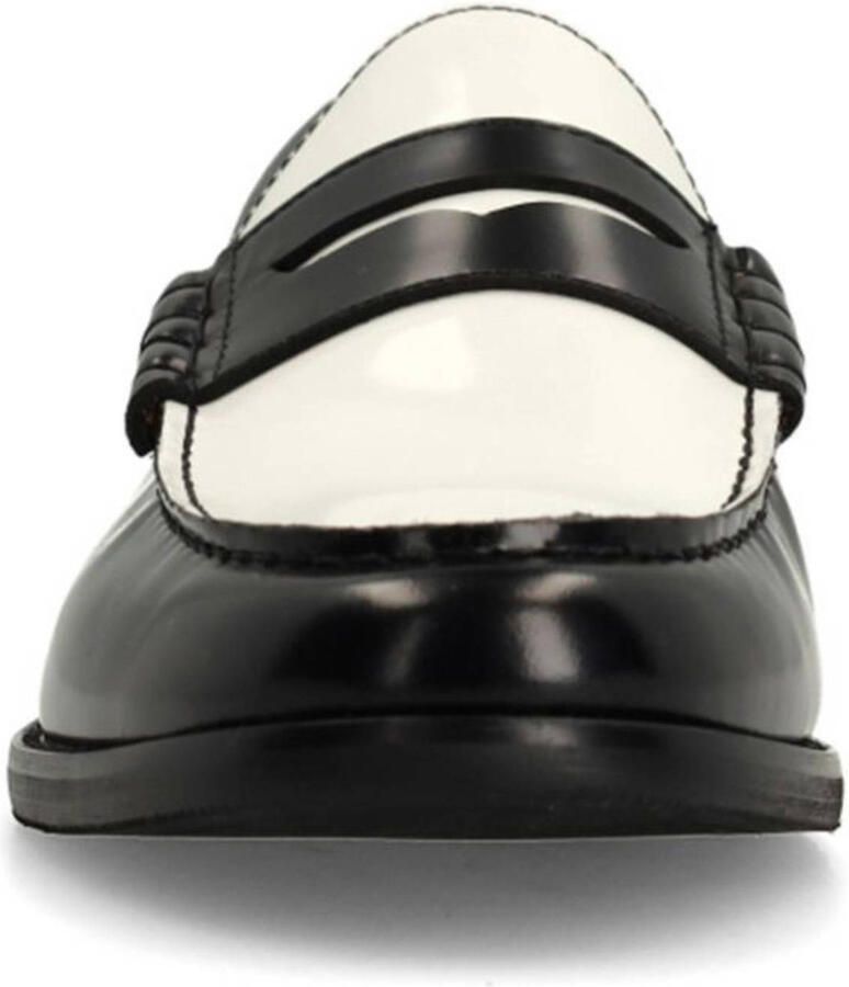 Manfield Heren Zwarte leren loafers