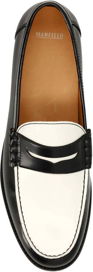 Manfield Heren Zwarte leren loafers - Foto 3