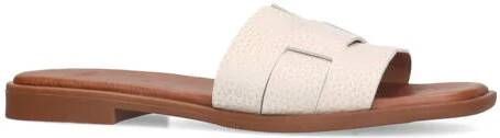 Manfield Dames Witte gevlochten leren slippers