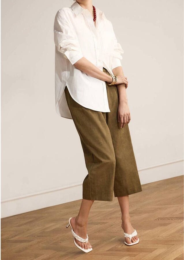 Manfield Dames Witte leren gevlochten hak slippers