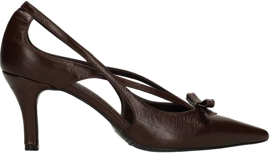 Manfield leren pumps met hak bruin