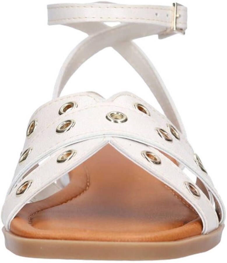 Manfield leren sandalen ecru - Foto 2