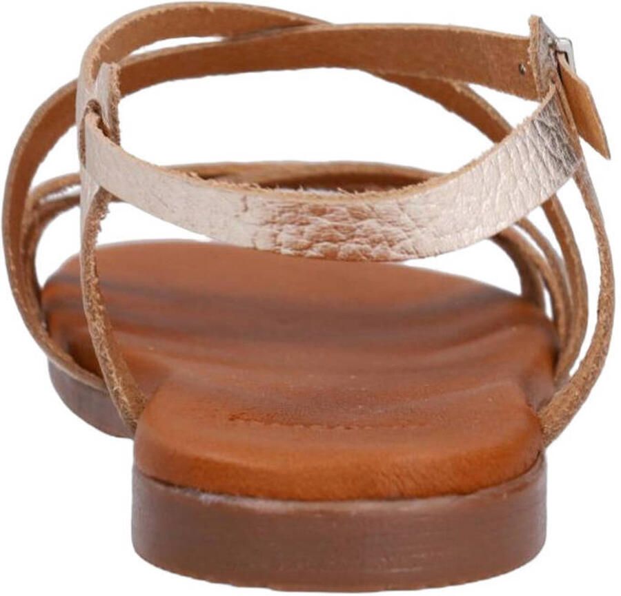 Manfield Dames Gouden leren sandalen - Foto 2