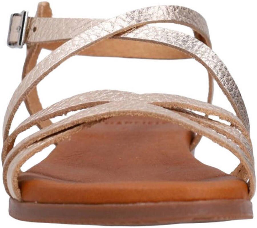Manfield Dames Gouden leren sandalen - Foto 3