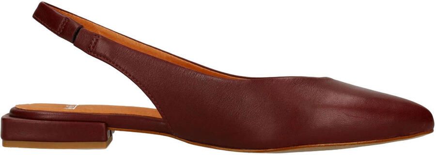 Manfield Dames Bordeaux rode leren slingbacks
