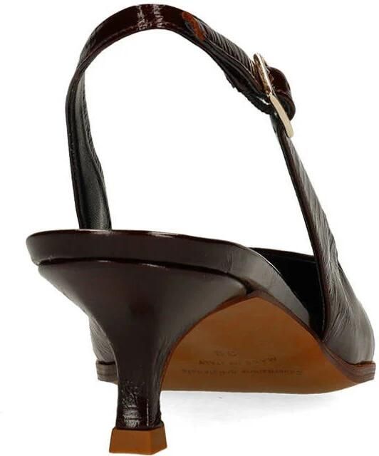 Manfield leren slingback pumps donkerbruin - Foto 2